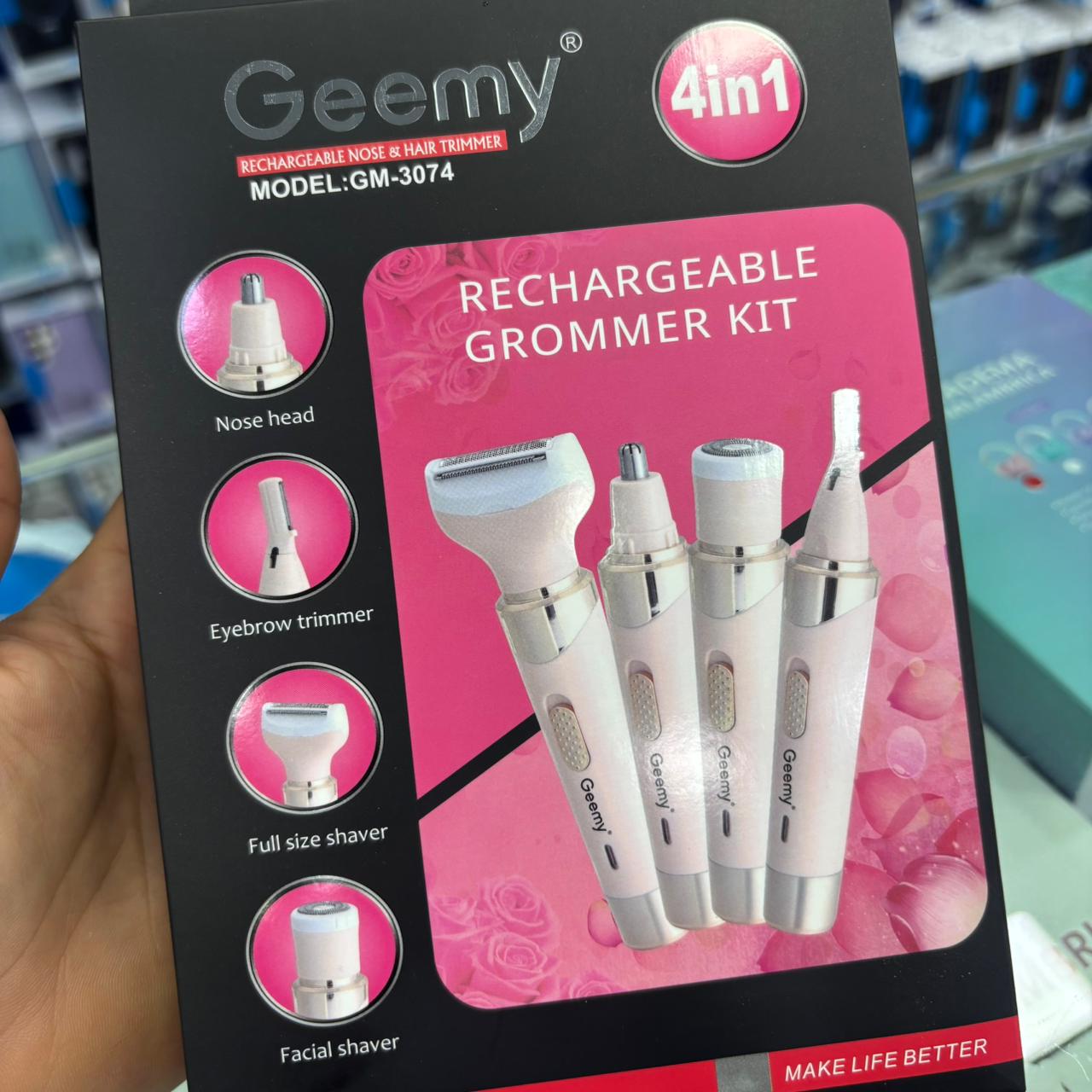 MAQUINA GEEMY ROSADA 🌸 GM - 3074 🌸 4 EN 1