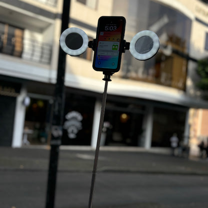 TRIPODE CON 2 AROS DE LUZ💡+ CONTROL INALÁMBRICO✅+ 1.70 METROS DE ALTURA