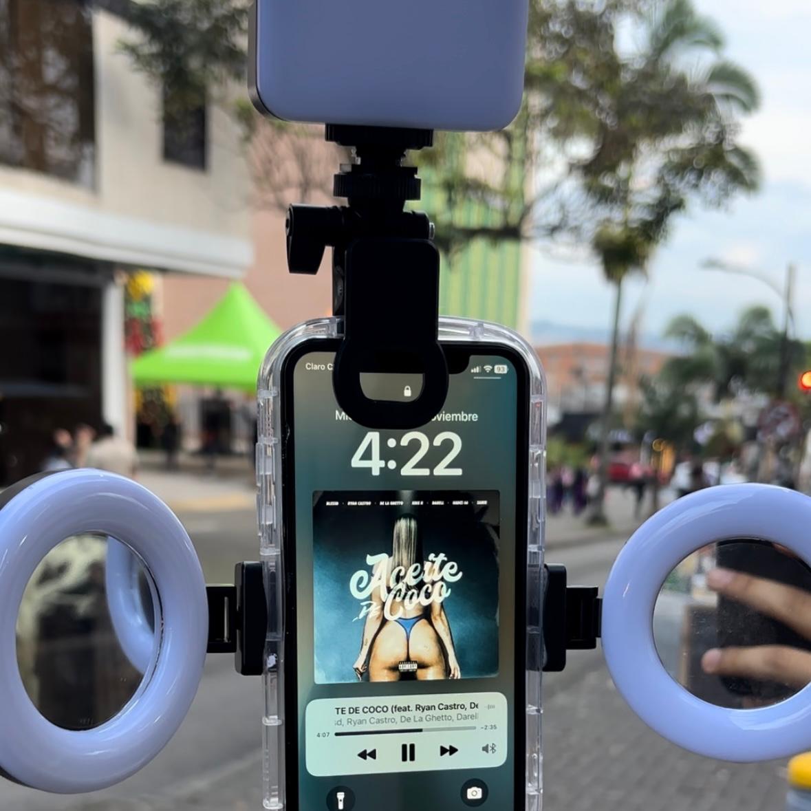 COMBO LUZ PORTATIL 💡 + TRIPODE LUCES 📲 + MICROFONO DÚO K9 🎤