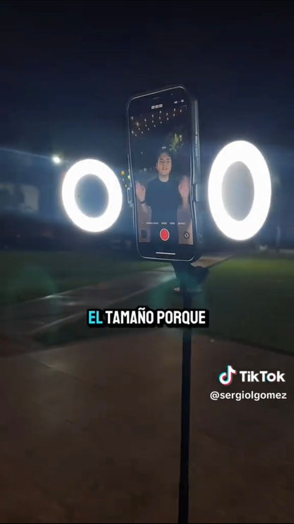 COMBO LUZ PORTATIL 💡 + TRIPODE LUCES 📲 + MICROFONO DÚO K9 🎤